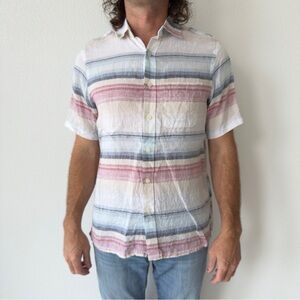 Club Room Linen Short Sleeve Button Down